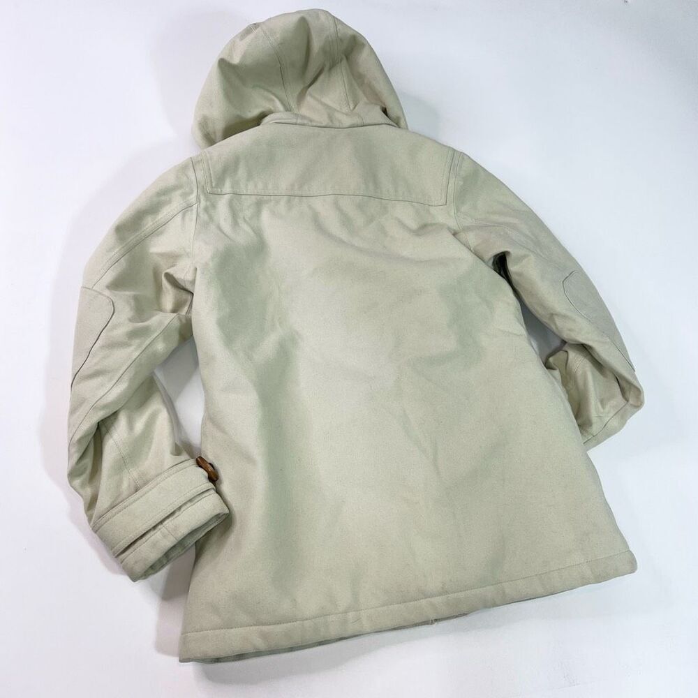 Merrell Hooded Coat Womens Medium Cream Lined Toggle Accent Opti-Shell Opti-Warm - Picture 11 of 12